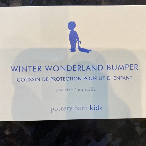 COPY - Pottery Barn Kids Quilted Textured Bumper WINTER WONDERLAND Hard to Find - Picture 11 of 11